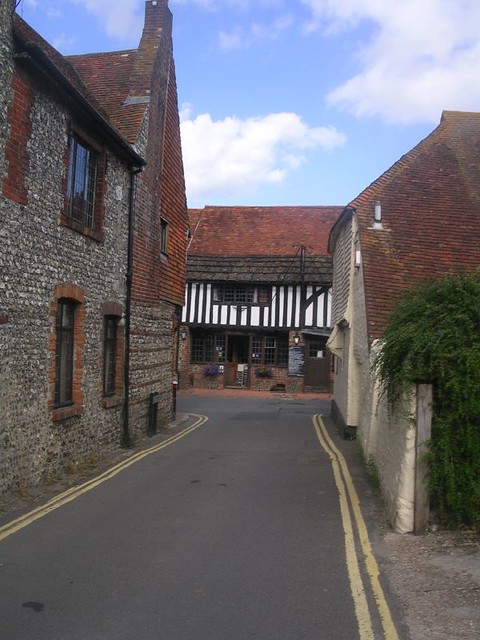 The George, Alfriston First view of the High Street. Lewes to Berwick via West Firle