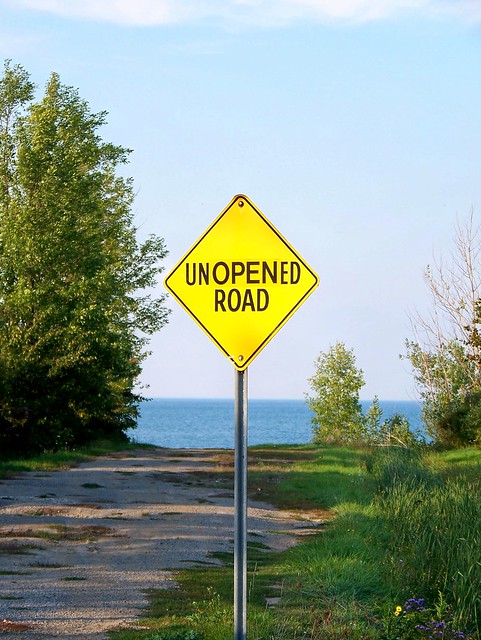 Unopened Road sign