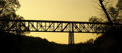 railroad bridge sunset yellow rural river kentucky jessamine highbridge wilmore kentuckyriver