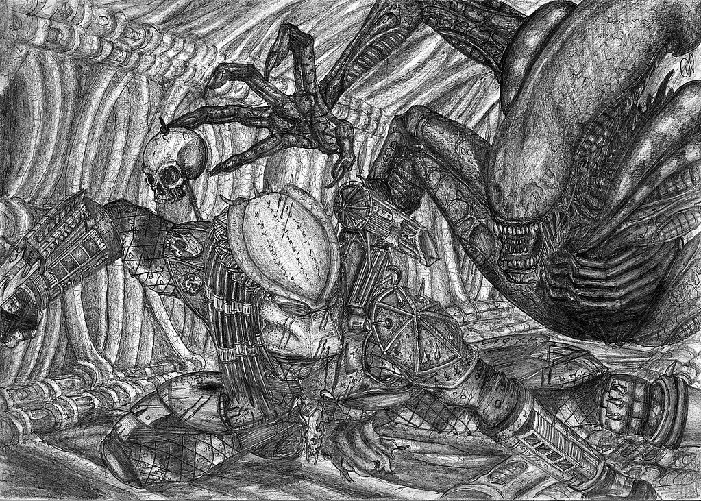 How To Draw Alien Vs Predator, Step by Step, Drawing Guide, by Dawn -  DragoArt