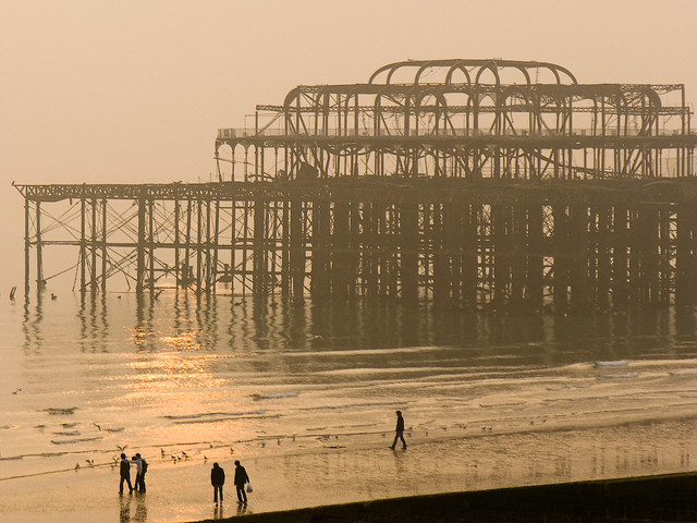 Brighton West Pier with 5 people