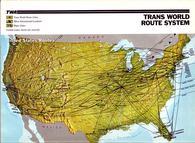 TWA Route System Map 1981