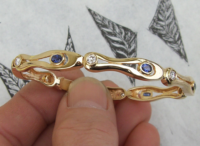14K Sapphire Diamond Bracelet / 4