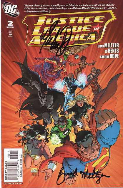 JLA #2 signed by Michael Turner and Brad Meltzer