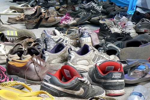 Sea of shoes | You couldn't enter the Ambient Tent Garden wi… | Flickr