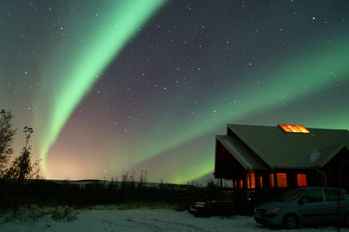 Northern lights at the summer house by Now in Iceland