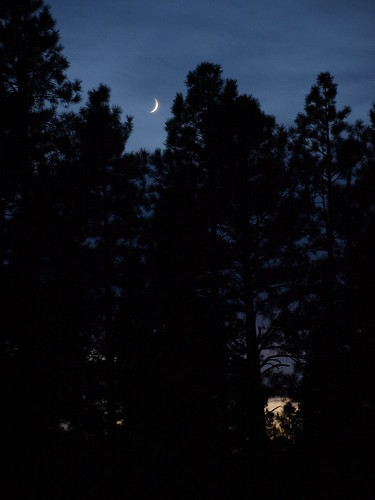 sunset arizona moon nature pinetop newmoon crescentmoon pinetoplakeside