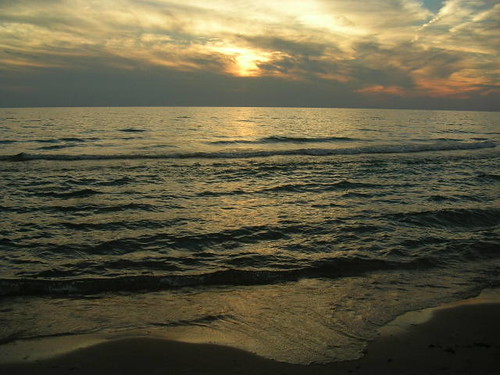 sunset sky beach water dusk michigan 2006 lakemichigan