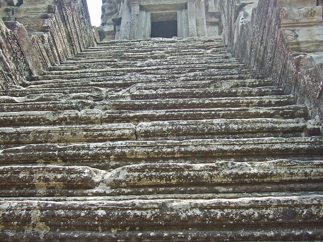 Stairs up the Bayon - Angkor