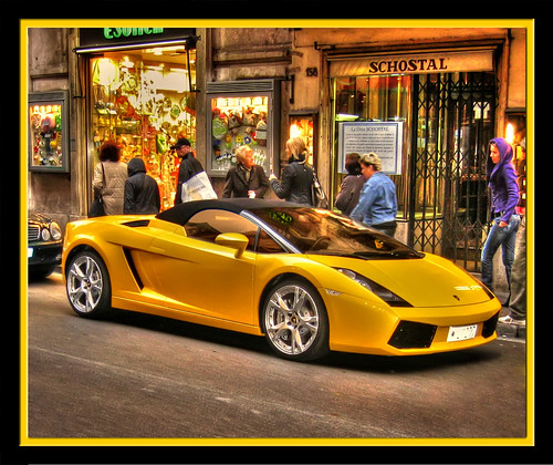 Yellow Lamborghini in Rome by Mike G. K.