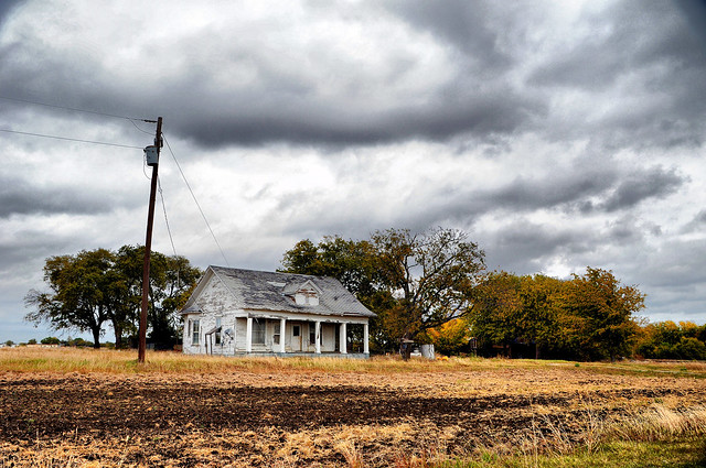 DSC_8392 Venus Texas Abandoned House Home Wooden Field Sky Clouds Telephone Pole White Grass Autumn Fall Landscape Commercial Photography  Rural Countryside