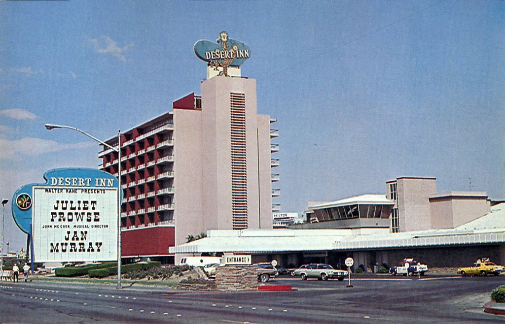 Desert Inn Hotel Casino Postcard Cadilac 1955 Las Vegas Nevada LV-13 