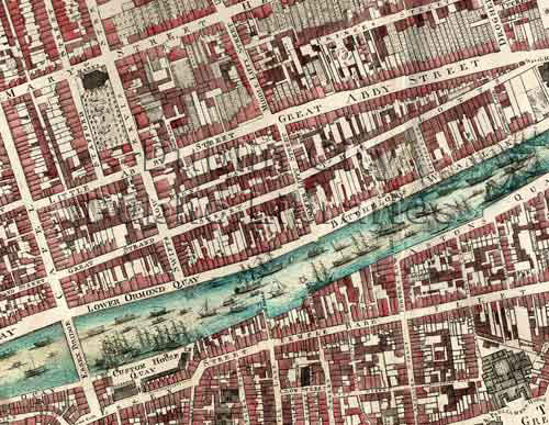 Section of Rocque's Map of Dublin City
