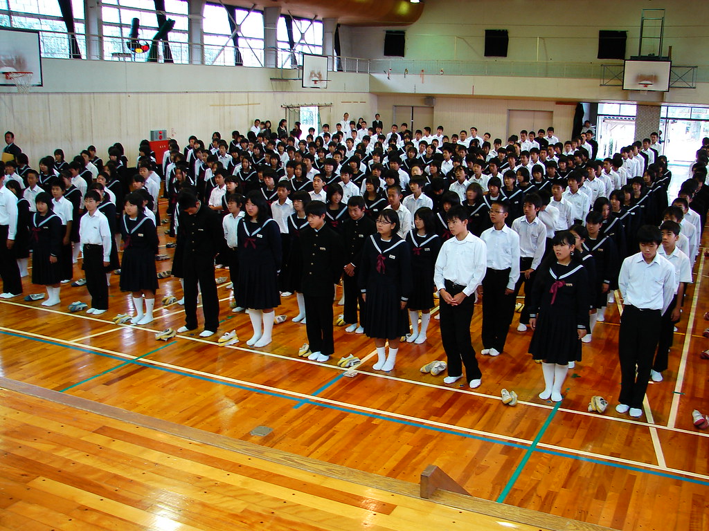 Japanese Middle School, This was an assembly to greet us at…