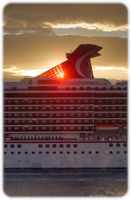 Sunset over a Cruiseliner