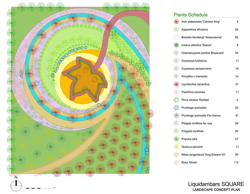 Liquidambars Square: Landscape concept plan