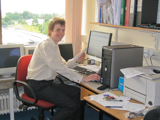 James in his office