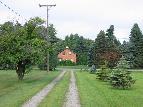 Driveway by Earth To Humans, This deep lot is about 650 feet from the detached garage to the road, about 100 feet from the garage