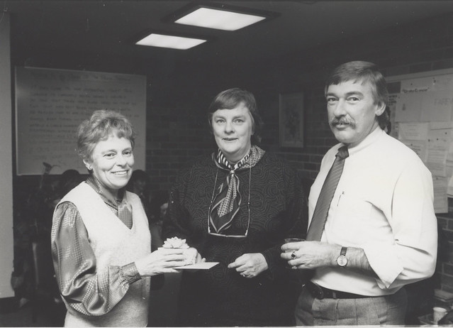 Barbara Cook, Mary Rabbit and Bill Linklater at the opening of the Friends of the University Reading Room,  Auchmuty Library, the University of Newcastle, Australia