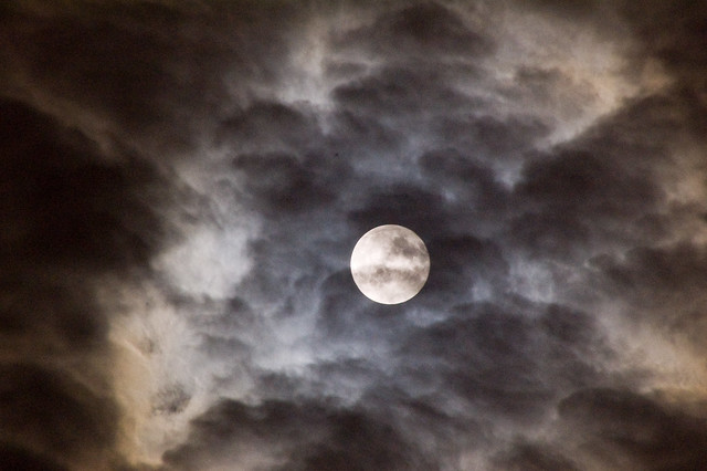 Moon thru cloud