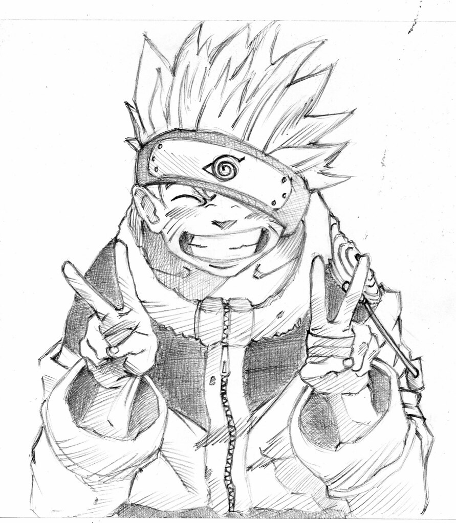 Naruto., Desenho antigo achado por acaso - 1. Lápis e papel…