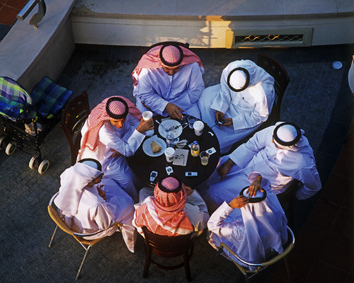 Top View of Arab Men Having a Meal Together