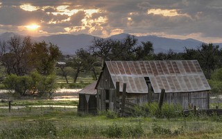 Sunset over St. Vrain Creek - Weld County, Coloradro
