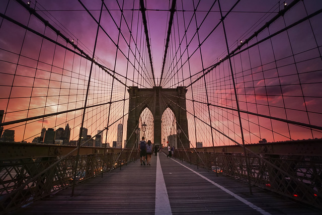 Brooklyn Bridge Sunset - New York City