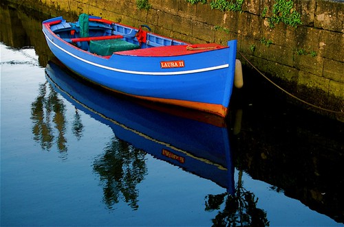 blue ireland sunset red galway harbor boat sundown pfboat