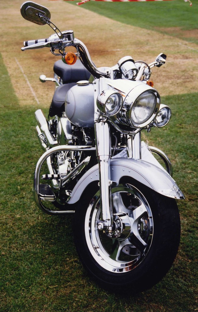 Silver Harley Davidson Motorcycle at Barnsley Custom & Classic Bike Show