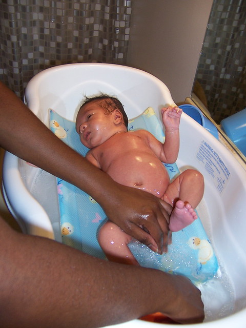 Owen's First Bath