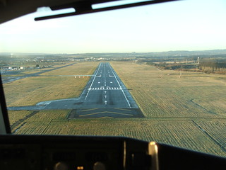 First Officer's view, landing Runway 24, EDI