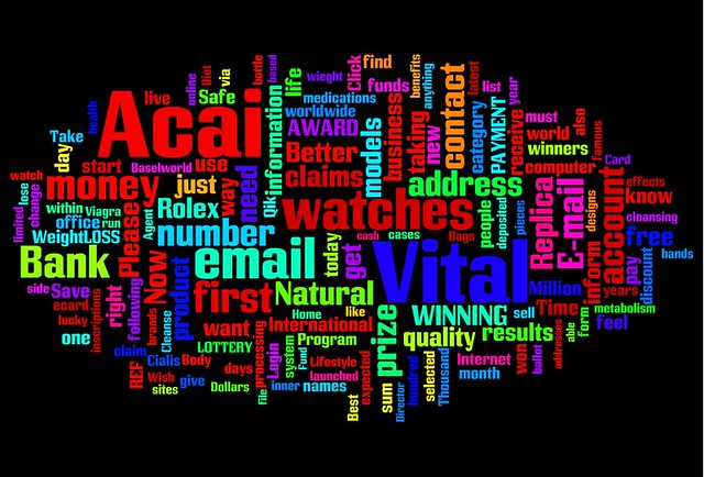 4 Days of Spam | Made by www.wordle.net from 4 days worth of\u2026 | Flickr
