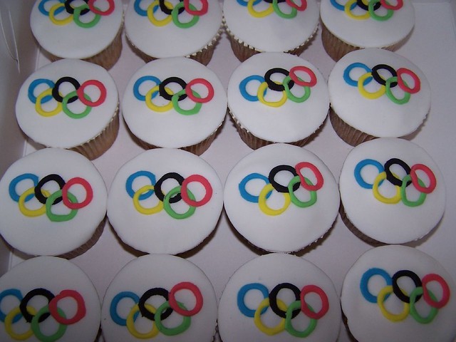 Olympic ring cupcakes