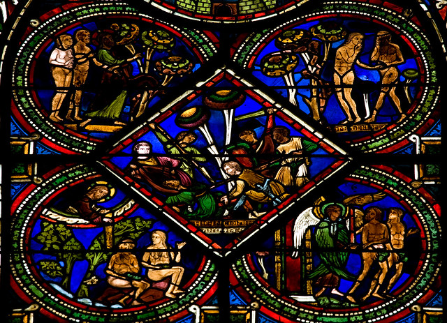 Sens Cathedral - The Good Samaritan Window - The Temptation & Expulsion