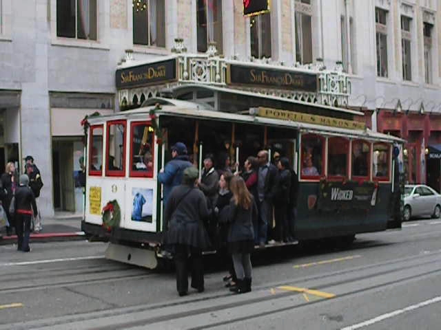 Tourists on the cable car