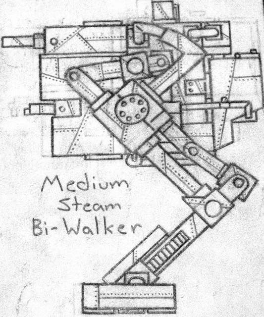 Concept Sketch: Medium Steam Bi-Walker