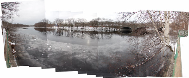 Charles River winter panorama