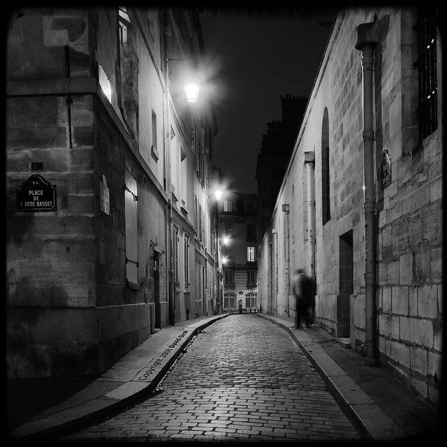 The ghost of St-Etienne-Du-Mont Street B&W DRI