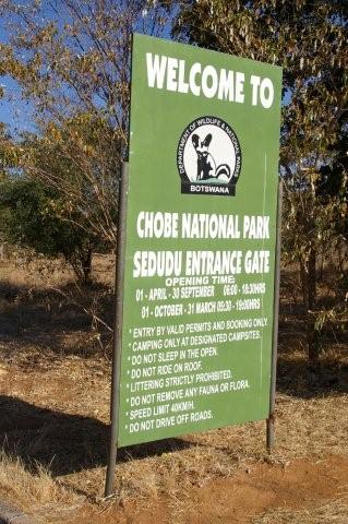 Welcome to Africa and Botswana - one entrance to Chobe National Park