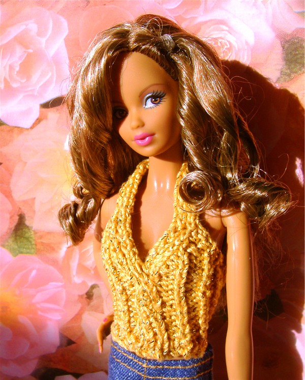 Miss Aqua AA in gold knit halter #2