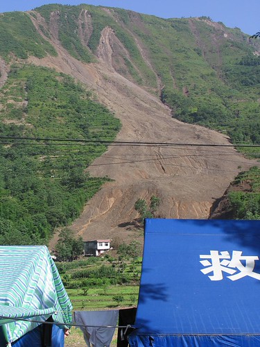 the half burried house. all neighbouring houses were gone by Sichuan Quake Relief, china charity earthquake disaster damage 中国 sichuan rubble devastation 四川 sqr beichuan may2008 sichu