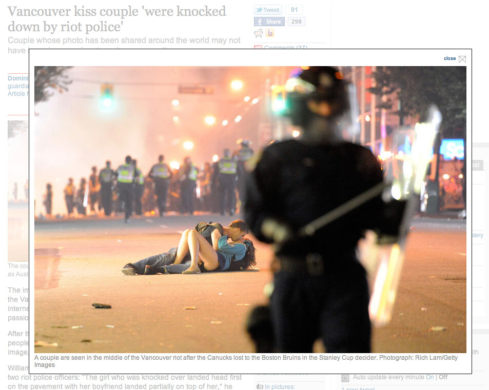 "Kissing Couple" at Vancouver Stanley Cup Riot identified as Aust...