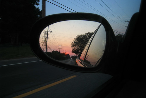 sunset car driving sidemirror 2008 rt40 project365