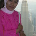 Lunch in Kualulumpur Tower, background with Twin Tower