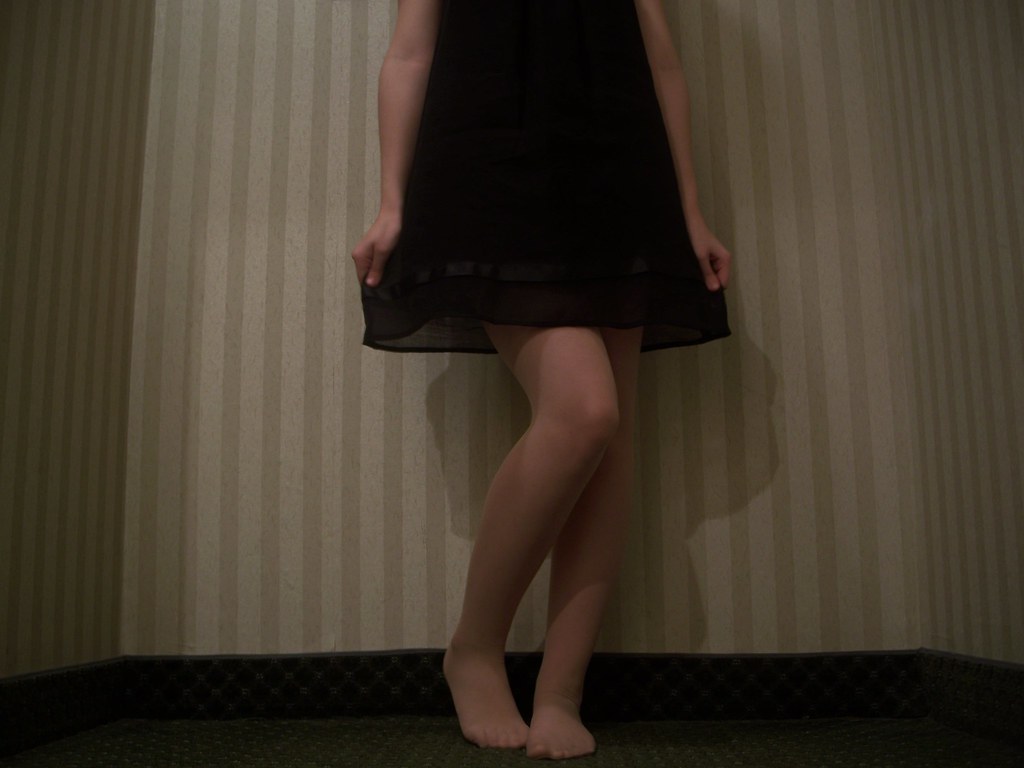 black dress with the tights underneath meme