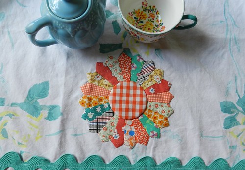 tea towel made from vintage tablecloth | by Mary @ Molly Flanders