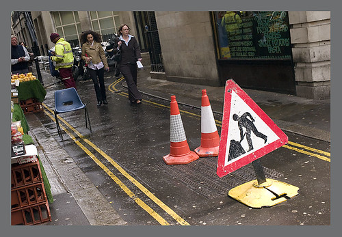cones men working and a chair | by cliffpatte