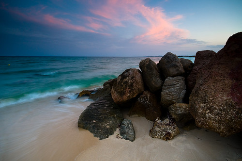 blue sea water clouds twilight sand rocks mediterranean tunisia boulder