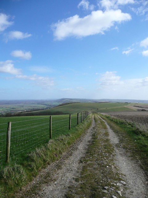 Amberley to Pulborough The South Downs Way, looking east from Toby's Stone, 1 March '08.